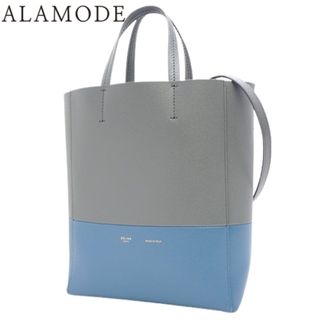 セリーヌ(celine)のCELINE(セリーヌ) バーティカルカバ スモール トートバッグ 2WAY 肩掛け 斜め掛け ショルダー 旧ロゴ バイカラー レザー グレー ブルー青 ゴールド金具 176163XBB.10KW レディース 40601113492【中古】【アラモード】(トートバッグ)