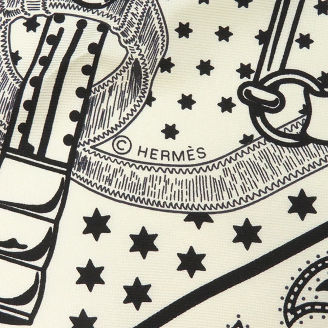 Hermes(エルメス)のエルメス HERMES スカーフ カレ70 シルク クレーム×ブラック 【 Eperon d'or / 黄金の拍車 】新品 未使用  【箱】【中古】 ハンドメイドのファッション小物(スカーフ)の商品写真