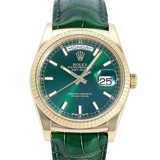 ロレックス(ROLEX)のロレックス ROLEX デイデイト 118138 グリーン文字盤 中古 腕時計 メンズ(腕時計(アナログ))