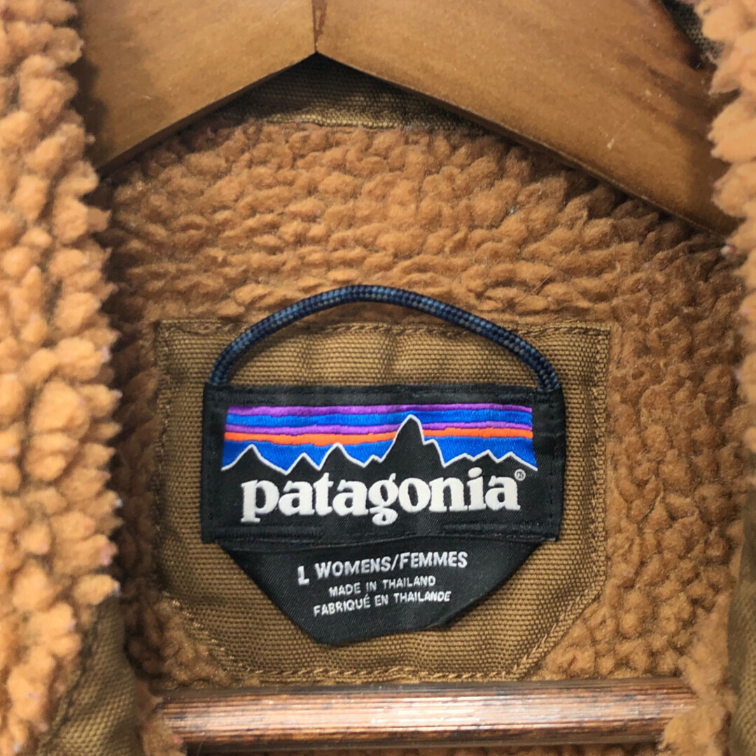 patagonia(パタゴニア)のpatagonia パタゴニア インサレーテッド プレーリー ドーン パーカ モッズコート アウトドア ブラウン (レディース L) 中古 古着 Q2738 レディースのジャケット/アウター(ロングコート)の商品写真