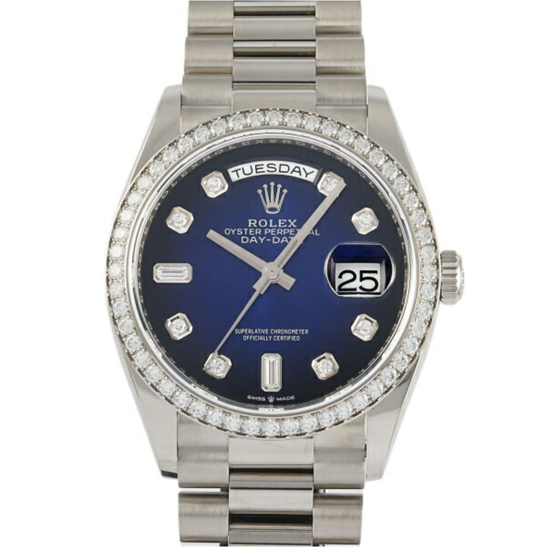 ROLEX(ロレックス)のロレックス ROLEX デイデイト 36 128349RBR ブルーオンブレ/8PD/2PB文字盤 中古 腕時計 メンズ メンズの時計(腕時計(アナログ))の商品写真