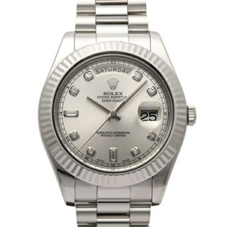 ロレックス(ROLEX)のロレックス ROLEX デイデイトII 218239A シルバー文字盤 中古 腕時計 メンズ(腕時計(アナログ))