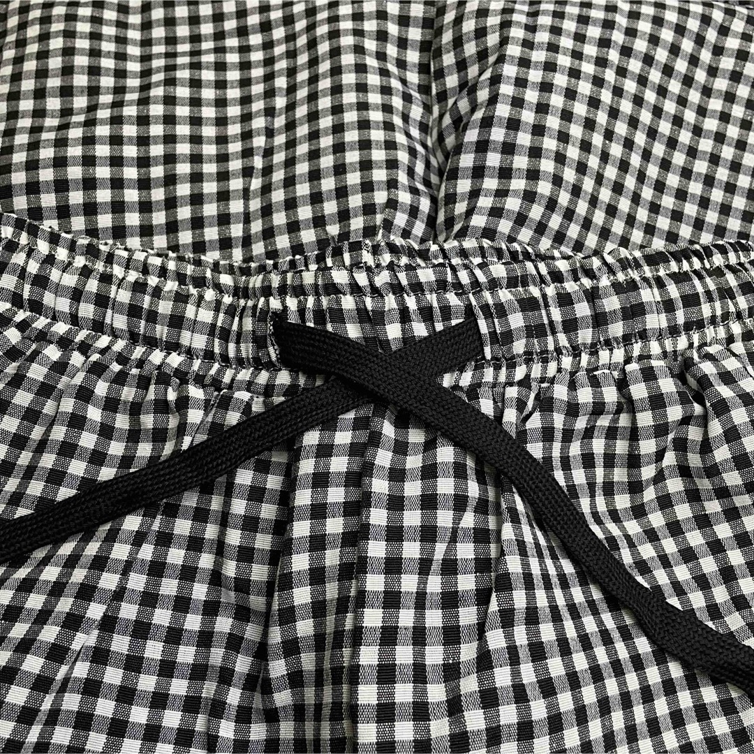ボトムス パンツ ズボン レディース チェック 格子 黒 白 S L 春 夏 レディースのパンツ(カジュアルパンツ)の商品写真