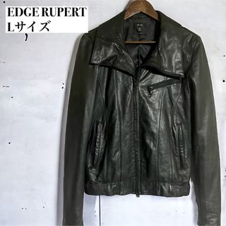 RUPERT - EDGE RUPERT ラムレザージャケット L ビッグカラー ライダース 黒