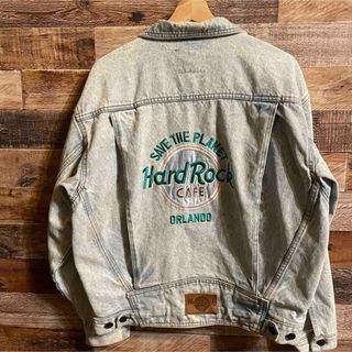 Hard Rock CAFE - ハードロックカフェ　ジージャン　オーランド　デニムジャケット 刺繍ロゴ　メンズM