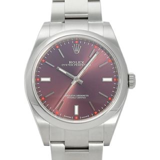 ロレックス(ROLEX)のロレックス ROLEX オイスターパーペチュアル 114300 レッドグレープ文字盤 中古 腕時計 メンズ(腕時計(アナログ))