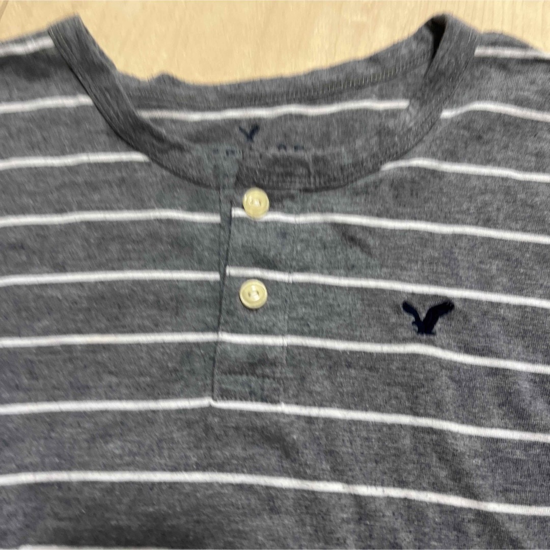 American Eagle(アメリカンイーグル)のアメリカンイーグル ボーダーTシャツ グレー レディースのトップス(Tシャツ(半袖/袖なし))の商品写真