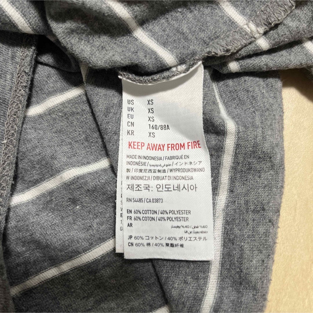 American Eagle(アメリカンイーグル)のアメリカンイーグル ボーダーTシャツ グレー レディースのトップス(Tシャツ(半袖/袖なし))の商品写真