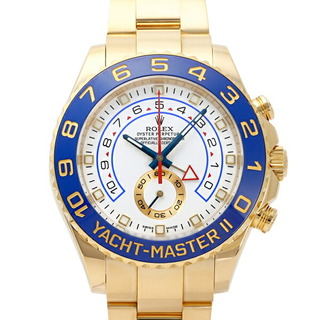 ロレックス(ROLEX)のロレックス ROLEX ヨットマスターII 116688 ホワイト/青針文字盤 中古 腕時計 メンズ(腕時計(アナログ))