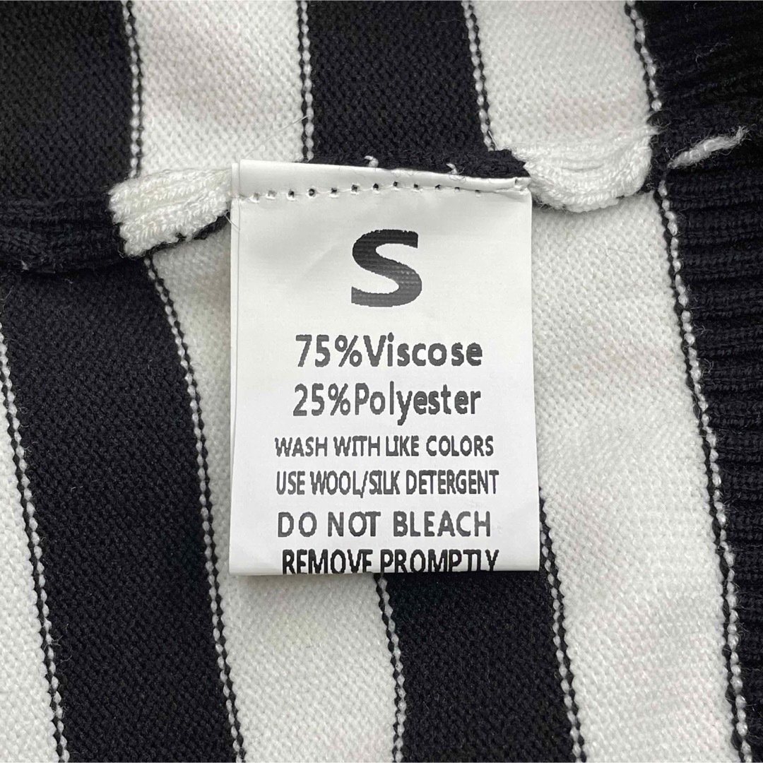 トップス Tシャツ 長袖 カジュアル レディース ボーダー 黒 白 春 セーター レディースのトップス(ニット/セーター)の商品写真