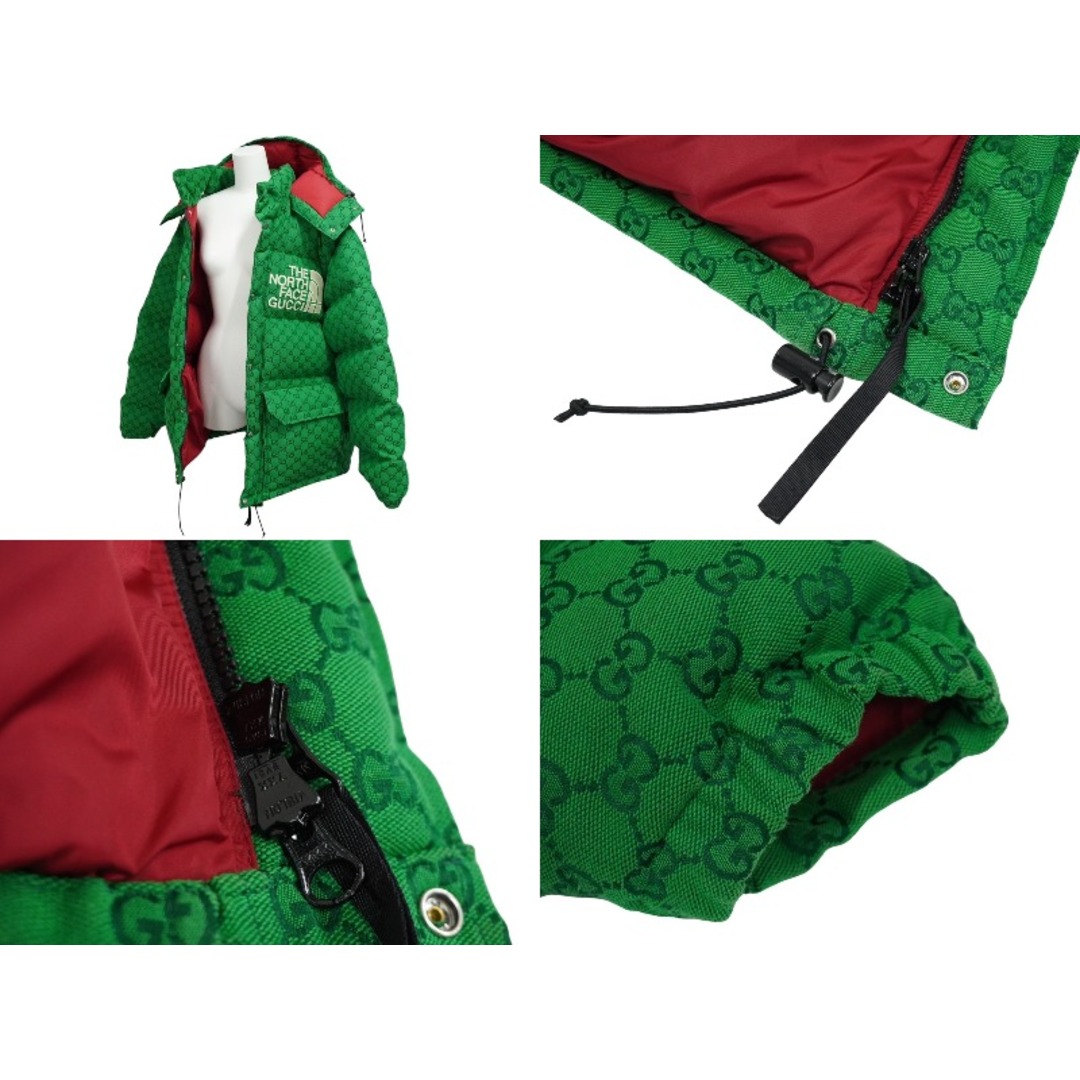 Gucci(グッチ)のGUCCI グッチ x THE NORTH FACE ノースフェイス ダウンジャケット GGスプリームキャンバス グリーン サイズXL 美品 中古 62054 レディースのジャケット/アウター(ダウンジャケット)の商品写真