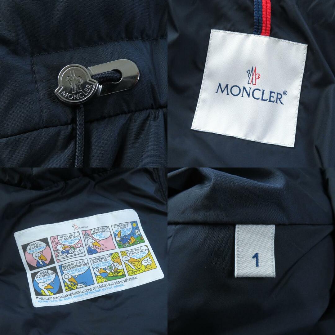 MONCLER(モンクレール)の美品★MONCLER モンクレール 20年製 MARQUER マルケ ロゴワッペン付 スタンドカラー ダウンジャケット ネイビー 1 正規品 レディース レディースのジャケット/アウター(ダウンジャケット)の商品写真