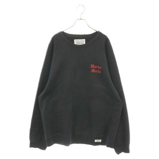 WACKO MARIA ワコマリア MIDDLE WEIGHT CREW NECK SWEAT SHIRT フロント刺繍 ミドルウェイト クルーネックスウェットトレーナー ブラック