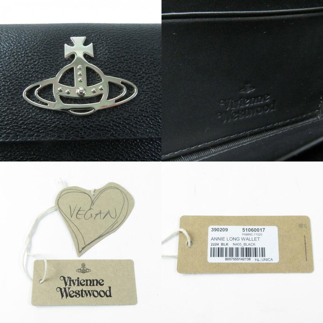 Vivienne Westwood(ヴィヴィアンウエストウッド)の未使用品★Vivienne Westwood ヴィヴィアンウエストウッド 51060017 ANNIE アニー レザー オーブウォレット/長財布 ブラック シルバー 箱付き レディース レディースのファッション小物(財布)の商品写真