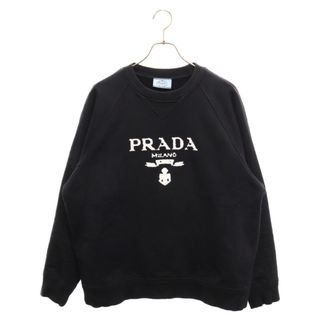 プラダ(PRADA)のPRADA プラダ 21AW Oversized Logo Print Jersey Sweatshirt オーバーサイズ ロゴプリントクルーネックスウェットトレーナー 134631 S202 1YYC ブラック(スウェット)