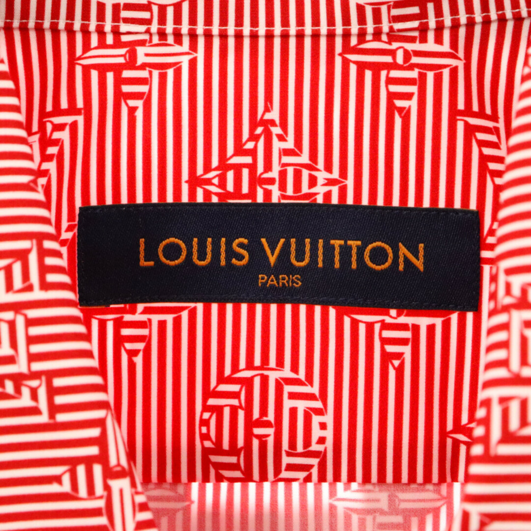 LOUIS VUITTON(ルイヴィトン)のLOUIS VUITTON ルイヴィトン 23SS シグネチャーストライプ モノグラム 半袖シャツ レッド RM231Q TA0 HOS53W メンズのトップス(シャツ)の商品写真