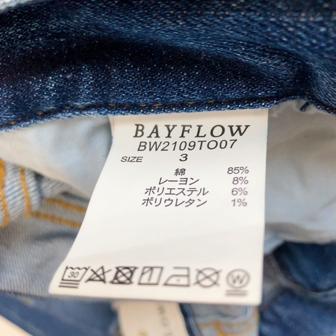 BAYFLOW(ベイフロー)の【BAYFLOW】 MIE コラボ デニム ブルー サイズ3  L ストレッチ レディースのパンツ(デニム/ジーンズ)の商品写真