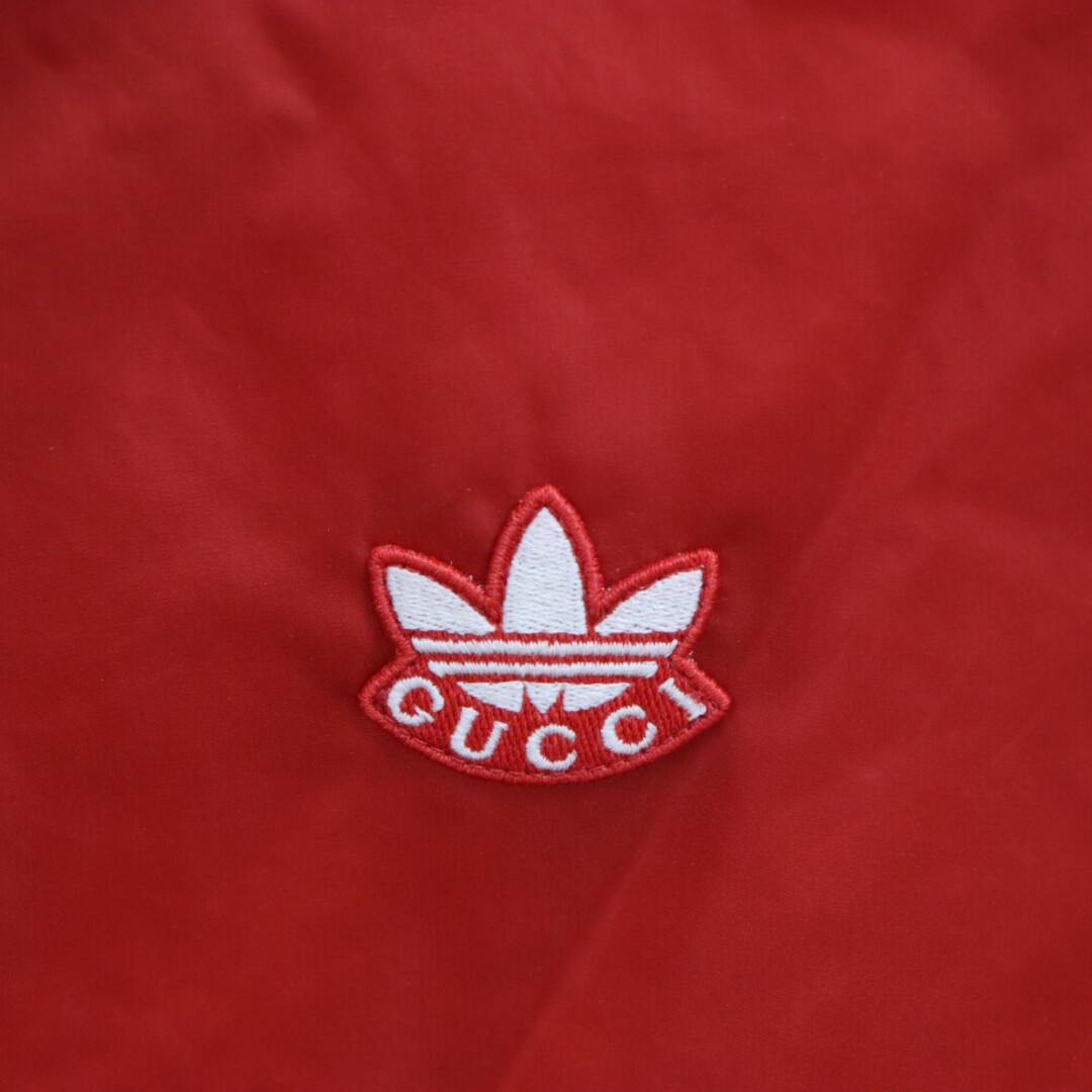 Gucci(グッチ)のGUCCI グッチ ×adidas 3 Stripes Coach Jacket 727337 ZALJ1 3ストライプ ロゴパッチナイロンコーチジャケット レッド メンズのジャケット/アウター(フライトジャケット)の商品写真