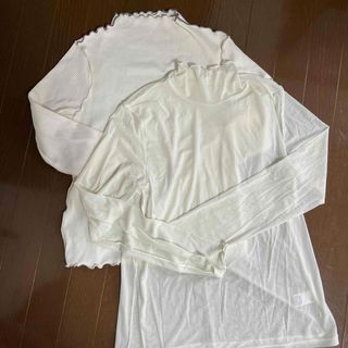 ジーユー(GU)の薄手Tシャツ　2枚セット(Tシャツ(長袖/七分))