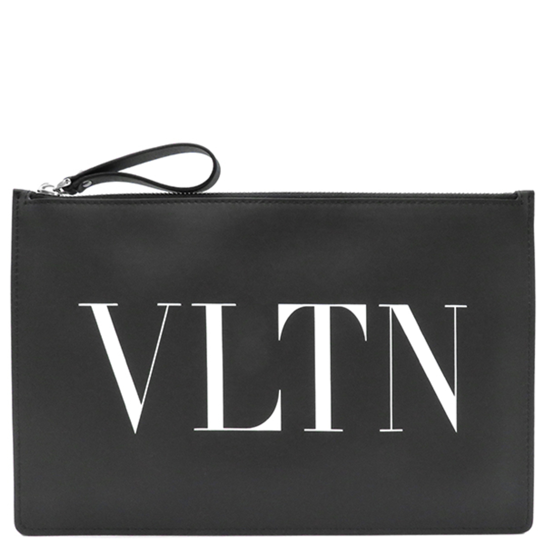 VALENTINO(ヴァレンティノ)のヴァレンティノ VALENTINO クラッチバッグ VLTN ロゴ セカンドバッグ レザー ブラック シルバー金具 黒 ポーチ  WY2P0483 【箱】【中古】 メンズのバッグ(セカンドバッグ/クラッチバッグ)の商品写真