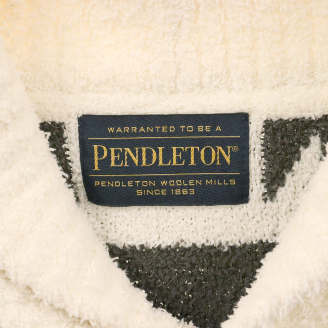 PENDLETON(ペンドルトン)のPENDLETON ペンドルトン ×GELATO PUQUE ジェラートピケ ネイティブ柄 ショールカラー パイル カーディガン ホワイト PMNT185992 メンズのトップス(カーディガン)の商品写真