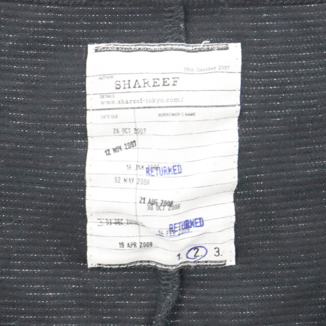 SHAREEF(シャリーフ)のSHAREEF シャリーフ 19SS 洗濯表示刺繍デザイン ボーダー柄 タンクトップ ブラック 19535033 メンズのトップス(タンクトップ)の商品写真