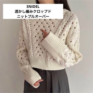 スナイデル(SNIDEL)のスナイデル【SNIDEL】透かし編みクロップドニットプルオーバー(ニット/セーター)