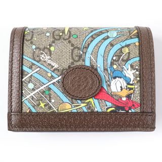 グッチ(Gucci)の未使用品☆GUCCI グッチ DISNEY ディズニー 648121 GGスプリームキャンバス ドナルドダック 二つ折り財布 マルチカラー 箱・保存袋付き イタリア製 レディース(財布)