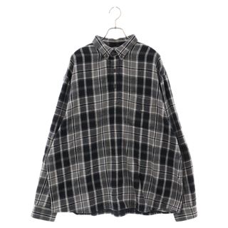 シュプリーム(Supreme)のSUPREME シュプリーム 23SS Pullover Plaid Flannel Shirt プルオーバー フランネルシャツ チェック柄 長袖シャツ ハーフボタン ブラック(シャツ)