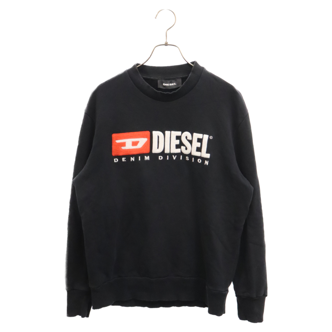 DIESEL(ディーゼル)のDIESEL ディーゼル ロゴ刺繍 クルーネック スウェットトレーナー ブラック メンズのトップス(スウェット)の商品写真