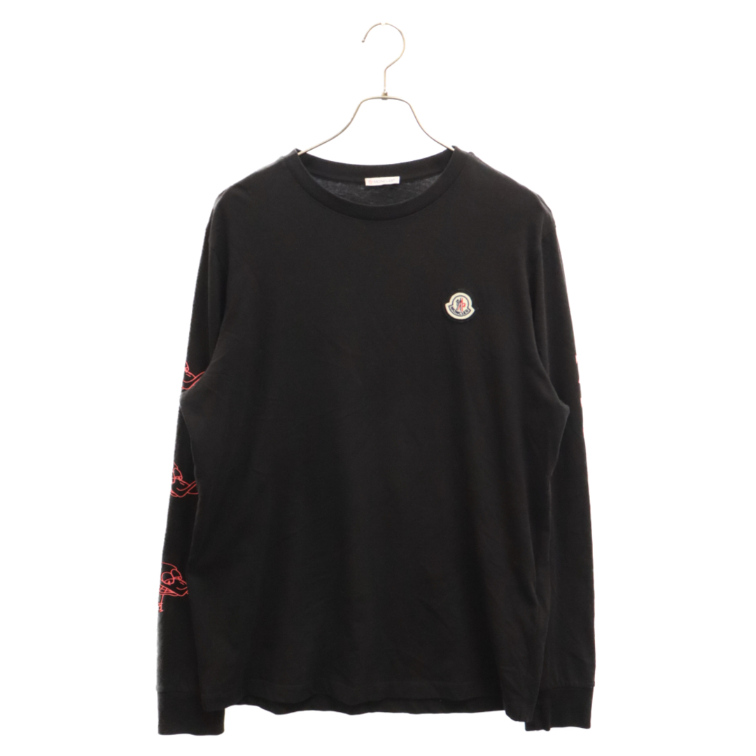 MONCLER(モンクレール)のMONCLER モンクレール 23AW LS T-SHIRT ワンポイントロゴ長袖Тシャツ ブラック H20918D00008 8390T メンズのトップス(Tシャツ/カットソー(七分/長袖))の商品写真