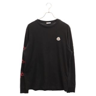 モンクレール(MONCLER)のMONCLER モンクレール 23AW LS T-SHIRT ワンポイントロゴ長袖Тシャツ ブラック H20918D00008 8390T(Tシャツ/カットソー(七分/長袖))