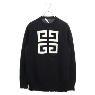 ジバンシィ(GIVENCHY)のGIVENCHY ジバンシィ 19SS ダメージ加工ジャガード 4Gロゴ モックネック ニット ブラック BM904U4Y0A(ニット/セーター)