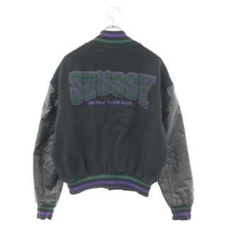 ステューシー(STUSSY)のSTUSSY ステューシー 80s-90s VINTAGE BURLY THREADS studium jacket ヴィンテージ スタジアムジャケット ブラック(スタジャン)