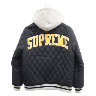 シュプリーム(Supreme)のSUPREME シュプリーム 14AW ×Champion Reversible Hooded Jacket チャンピオン リバーシブルフーデッドジャケット キルティングブルゾン アーチロゴ ブラック(フライトジャケット)