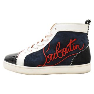 クリスチャンルブタン(Christian Louboutin)のCHRISTIAN LOUBOUTIN クリスチャンルブタン LOUIS FLAT MULTI SUEDE ロゴ スウェード ハイカットスニーカー マルチカラー(スニーカー)