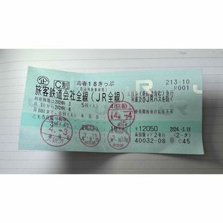 青春18きっぷ　1回分(鉄道乗車券)