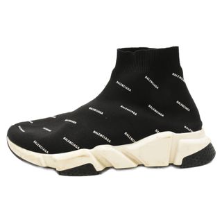 バレンシアガ(Balenciaga)のBALENCIAGA バレンシアガ SPEED TRAINER スピードトレーナー 総柄 ロゴ ジャガード ソックス ハイカットスニーカー ブラック US8/27cm(スニーカー)