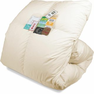 【色: アイボリー】安眠工場 羽毛布団 セミダブル【羽毛増量1.4kg】 日羽協(その他)