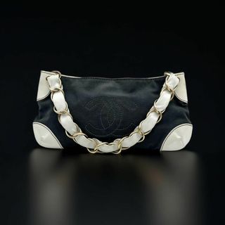 シャネル(CHANEL)のCHANEL シャネル　デニム　レザー　デカココ　チェーンハンドバッグ(ハンドバッグ)