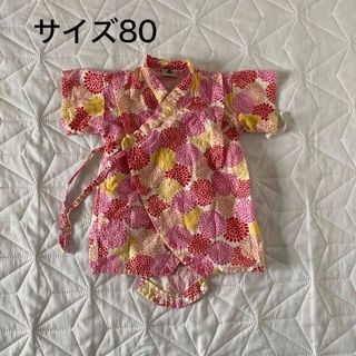 80cm】甚平 女の子 花火柄 スーツ キッズ ベビー 女児\新品未使用/の 80cm】甚平 女の子 花火柄 スーツ キッズ ベビー 女児\新品未使用/の