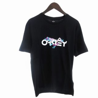 オークリー(Oakley)のオークリー タグ付き Tシャツ カットソー 半袖 ロゴカエル プリント 黒 S(Tシャツ/カットソー(半袖/袖なし))