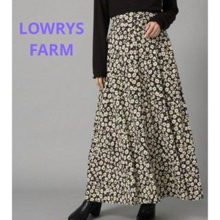 ローリーズファーム(LOWRYS FARM)の【ローリーズファーム】 花柄 ロングスカート フレア ブラック 春 膝下 柄(ロングスカート)