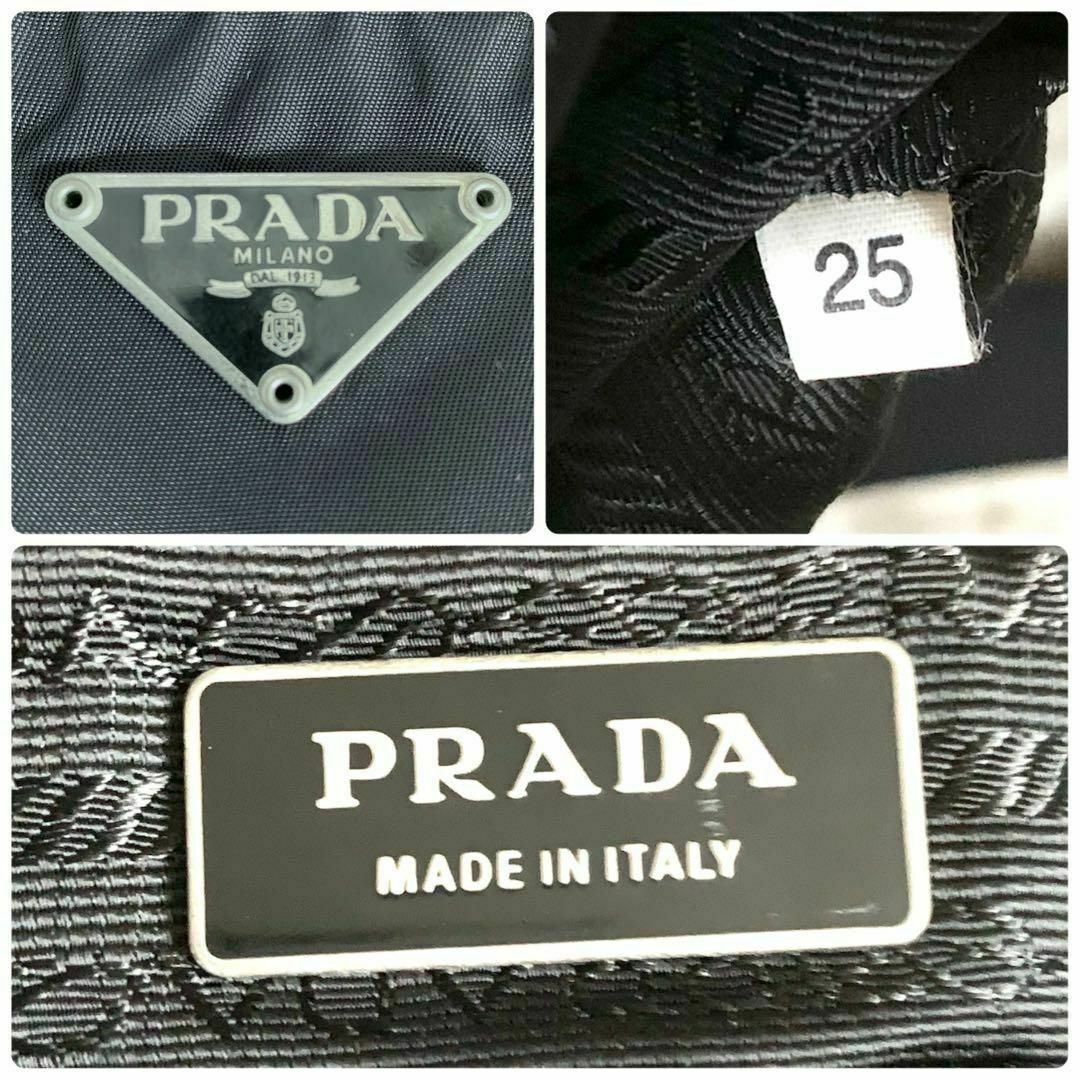 PRADA(プラダ)の美品✨プラダ ショルダーバッグ ナイロン 三角ロゴ スクエア マチあり 黒 メンズのバッグ(ショルダーバッグ)の商品写真