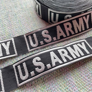 刺繍タグ　10枚セット　US  ARMY  黒(各種パーツ)