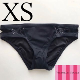 ヴィクトリアズシークレット(Victoria's Secret)のレア 新品 水着 ヴィクトリアシークレット ボトム 黒 ラインストーン(水着)