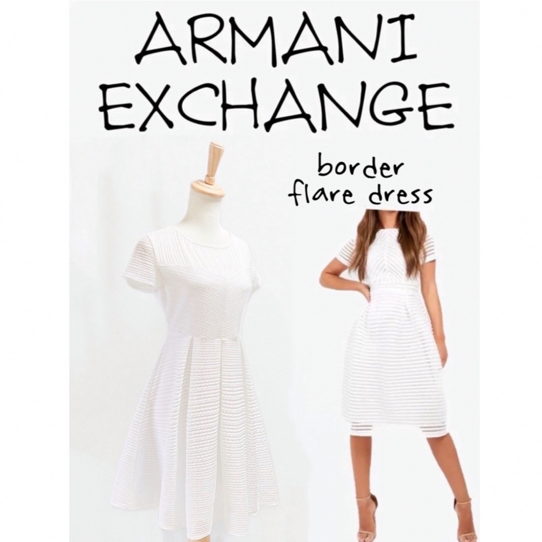 ARMANI EXCHANGE(アルマーニエクスチェンジ)の★アルマーニエクスチェンジ★ボーダー シースルー ドレス ワンピース レディースのワンピース(ひざ丈ワンピース)の商品写真