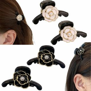 【色: ツバキの花つかみ】LIKENNY ミニヘアクリップ 2色 ツバキの花 ヘ(その他)