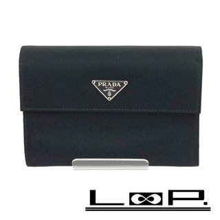 プラダ(PRADA)の■美品■　プラダ 3つ折り 財布 テスート ナイロン レザー ブラック M510 【131424】(財布)