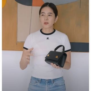 Courreges - 百々千晴さん着 クレージュ Courreges ACロゴ リンガーTシャツ